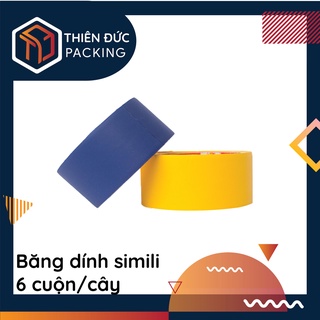 COMBO 6 cuộn băng dính băng keo simili vàng dán gáy, đóng gói dán hàng siêu dính, siêu chắc (550gr/cây)