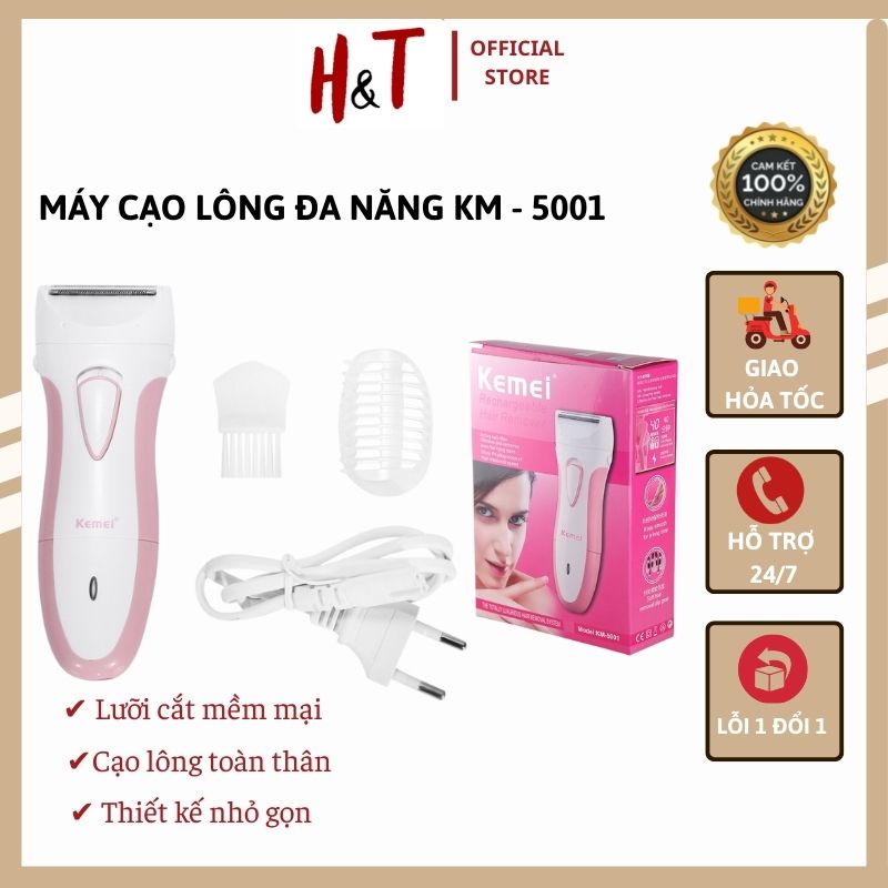 Máy cạo lông toàn thân đa năng KEMEI Km - 5001, lông nách, bikini, tay và chân