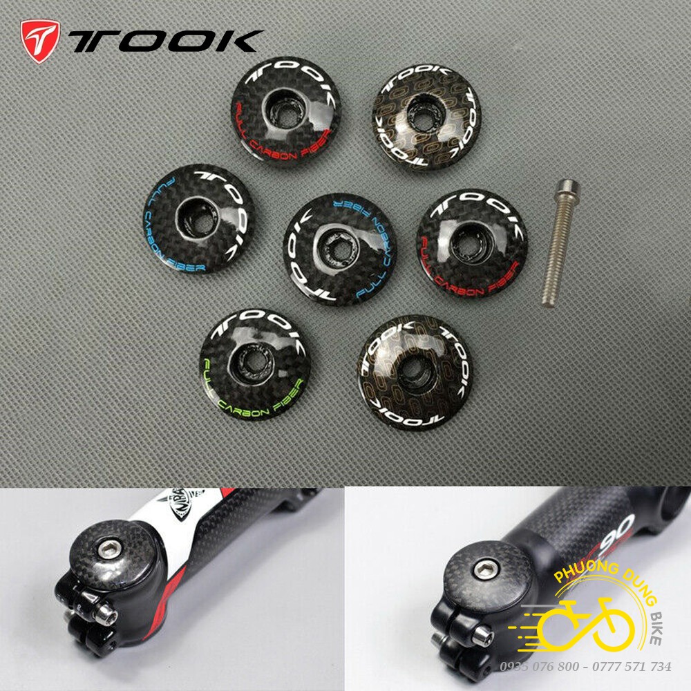 Nắp đậy pô tăng xe đạp Carbon TOOK