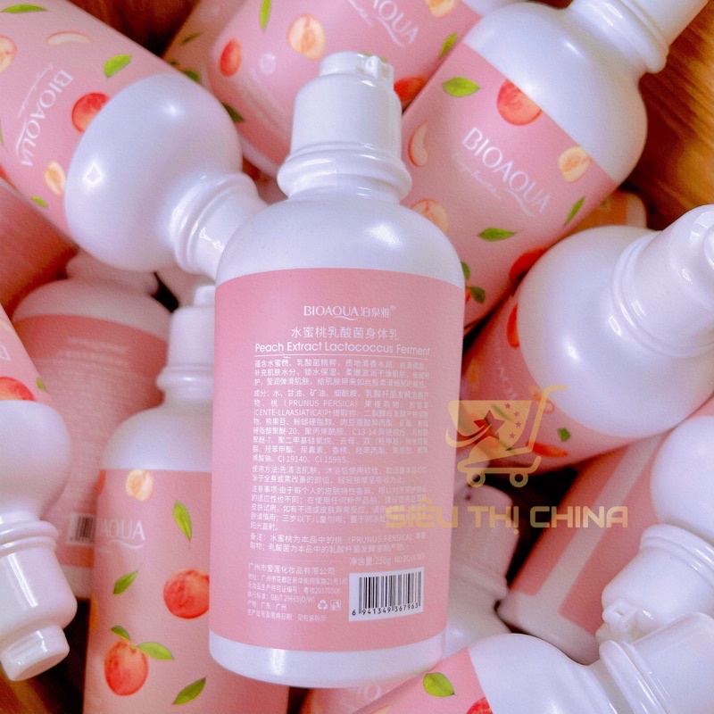 Sữa Dưỡng Thể Trắng Da BODY PEACH BIOAQUA Đào Dưỡng Ẩm Trắng Bật Tone Mờ Thâm Chống Lão Hoá Kem Trắng Da BODY LITION