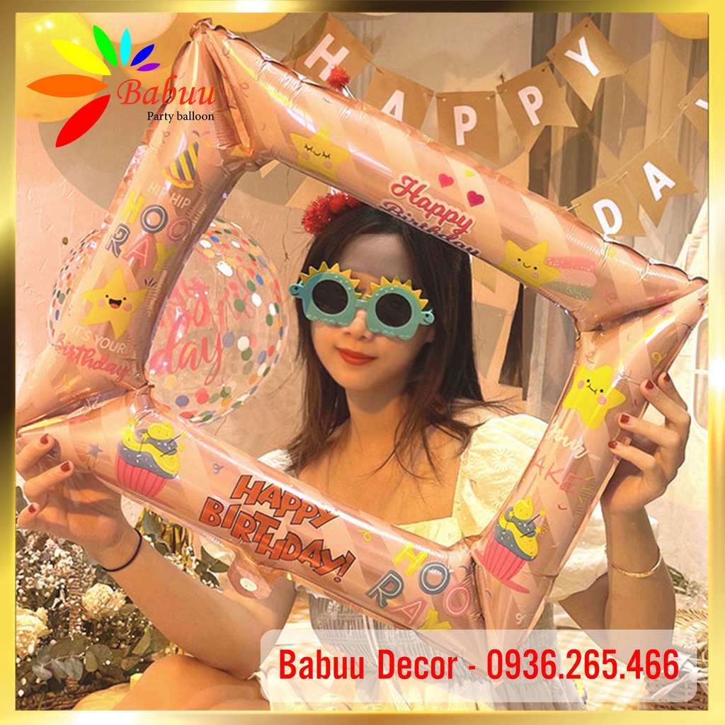 Bóng hình khung chụp ảnh trang trí sinh nhật Babuu Decor