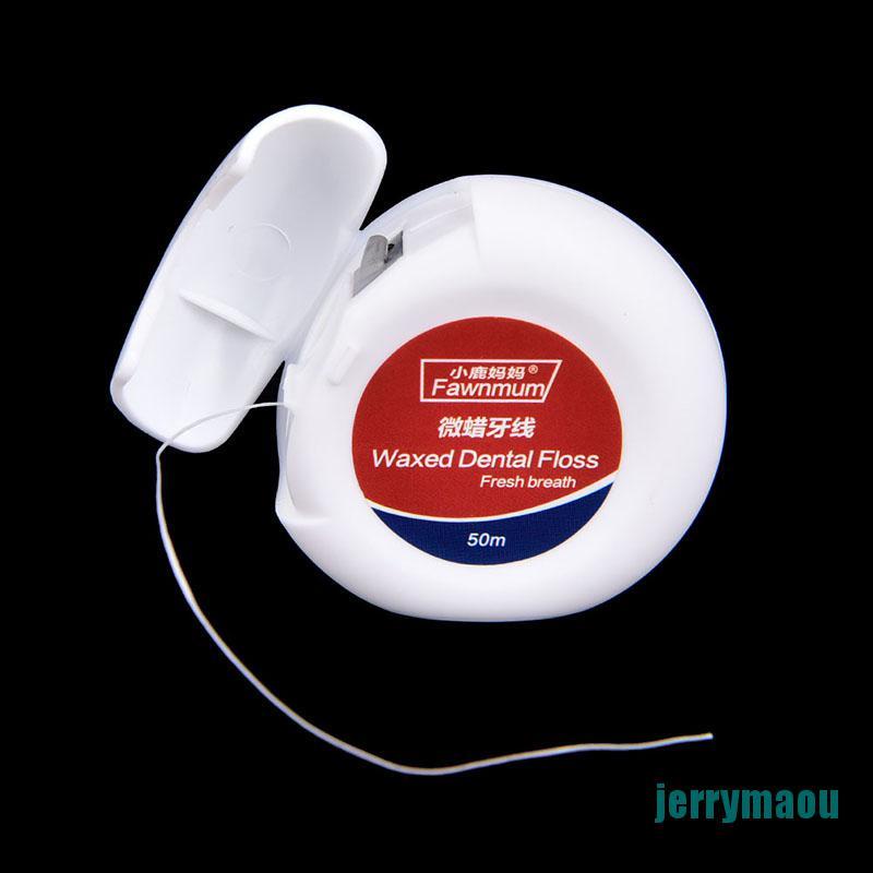 [JERM] 50m Peppermint Micro wax  Floss Care Picks Tooth Cleaner Health Supplies  RAOU