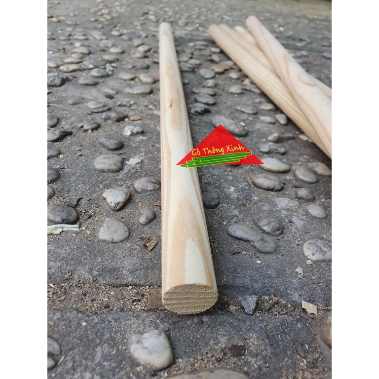 Thanh gỗ tròn phi 2cm dài 60cm bằng gỗ thông láng mịn đẹp phù hợp trang trí,cây treo quầ áo,chế cháo vật dụng trong nhà