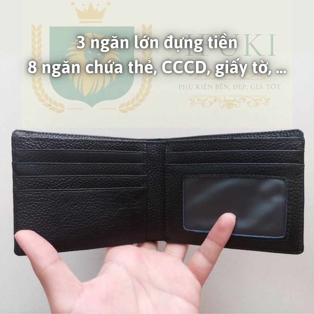 Ví da nam dáng ngang làm từ da cá sấu thật , cao cấp , nhỏ gọn , đẹp , dùng đựng thẻ , đựng tiền - IFUKI