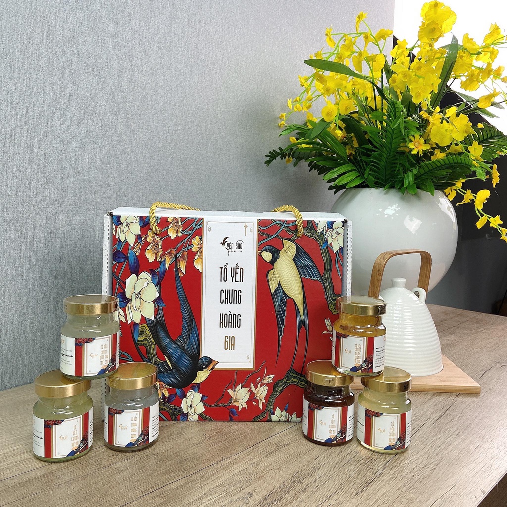 [Yến sào Hoàng gia] Set 6 hũ tổ yến chưng saffron - Hộp 70ml ngự cung yến
