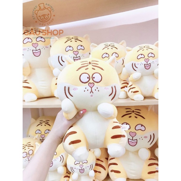 Gấu bông ❤️ Hổ mặt ngáo ❤️ hàng nhập cao cấp đường may mũi chỉ cực sắc nét như hình với 2 khuôn mặt cảm xúc xinh xắn