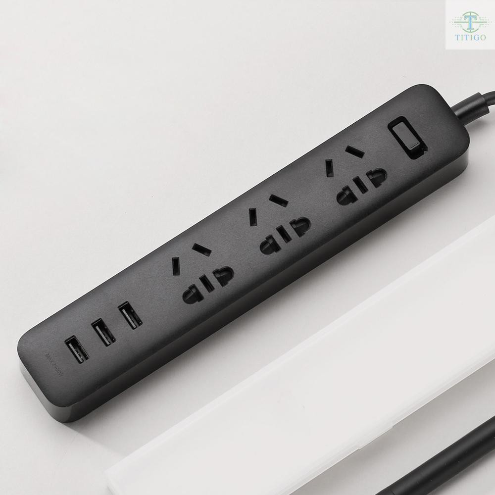 Ť Xiaomi Mi Smart Power Socket Portable Strip Plug Adapter Fast Charging 3 USB Extension Socket Plug 3 Standard Socket M
