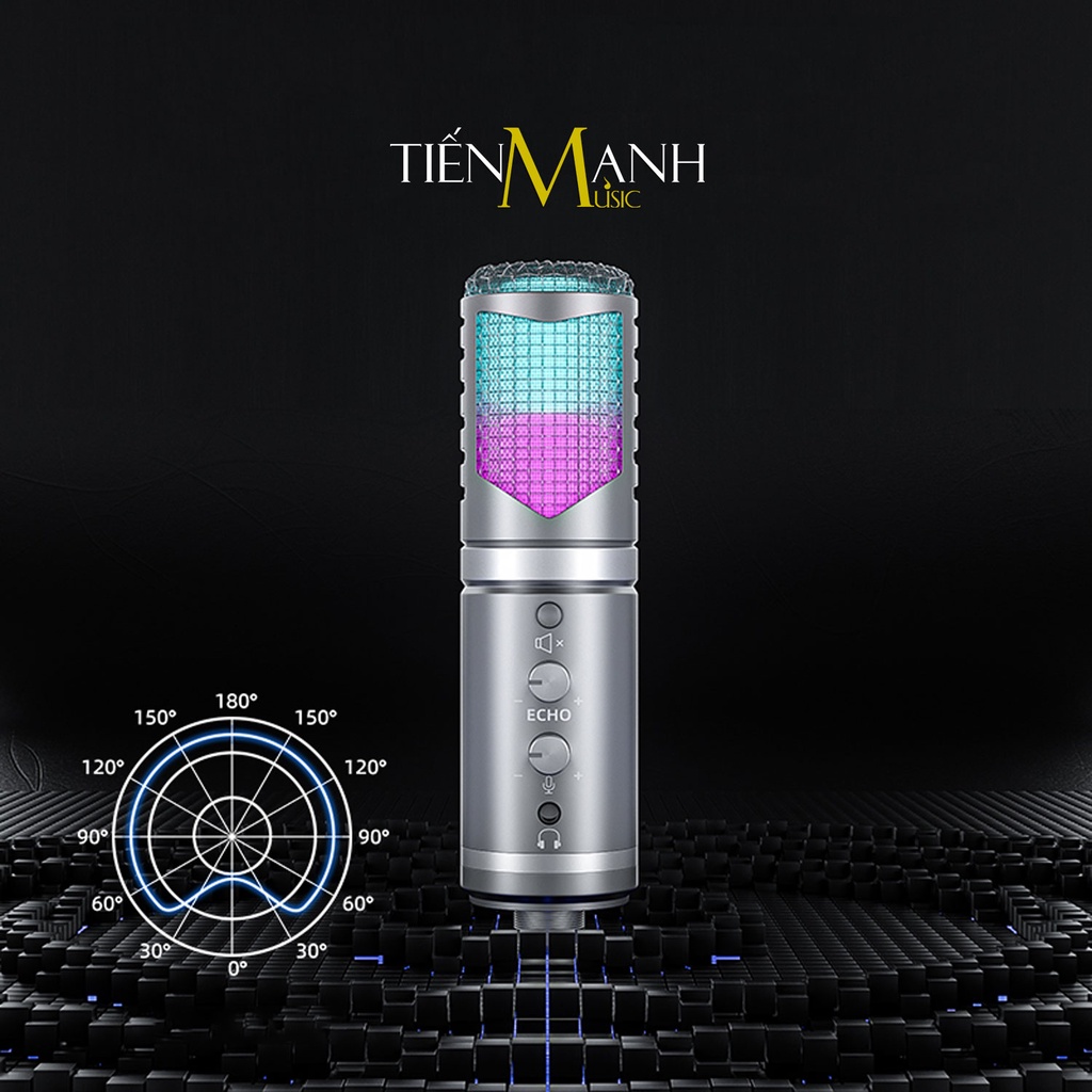 [Có Echo Vang] Micro USB Đèn Led RGB Dr.Mic DR9 - Mic Thu Âm DR-09 Microphone Cardioid DR09 Podcast, Livestream, Gaming