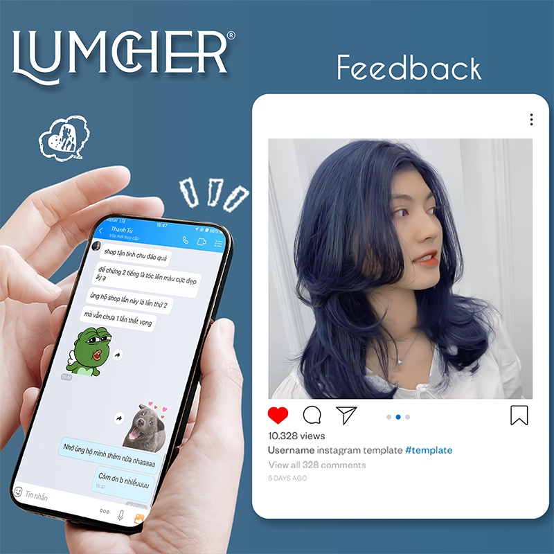 Thuốc nhuộm tóc xanh đen giá rẻ tại nhà Lumcher LC07