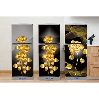 Miếng dán decal tủ lạnh 3D chất liệu cao cấp siêu bền chống nước tuyệt đối - Hoa hồng 3D