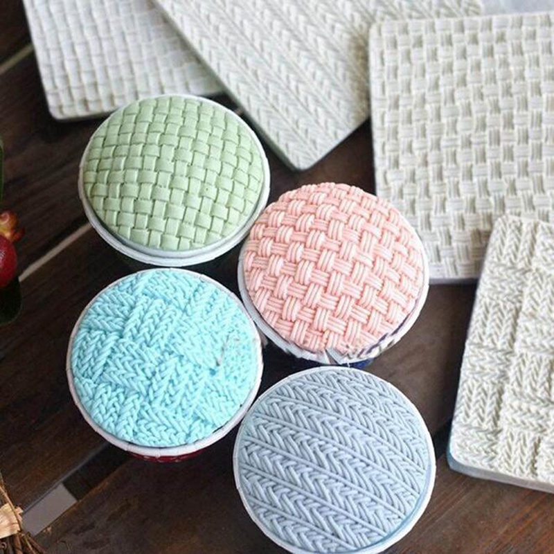 1 Khuôn Silicone Tạo Hình Len Dệt Kim Trang Trí Bánh