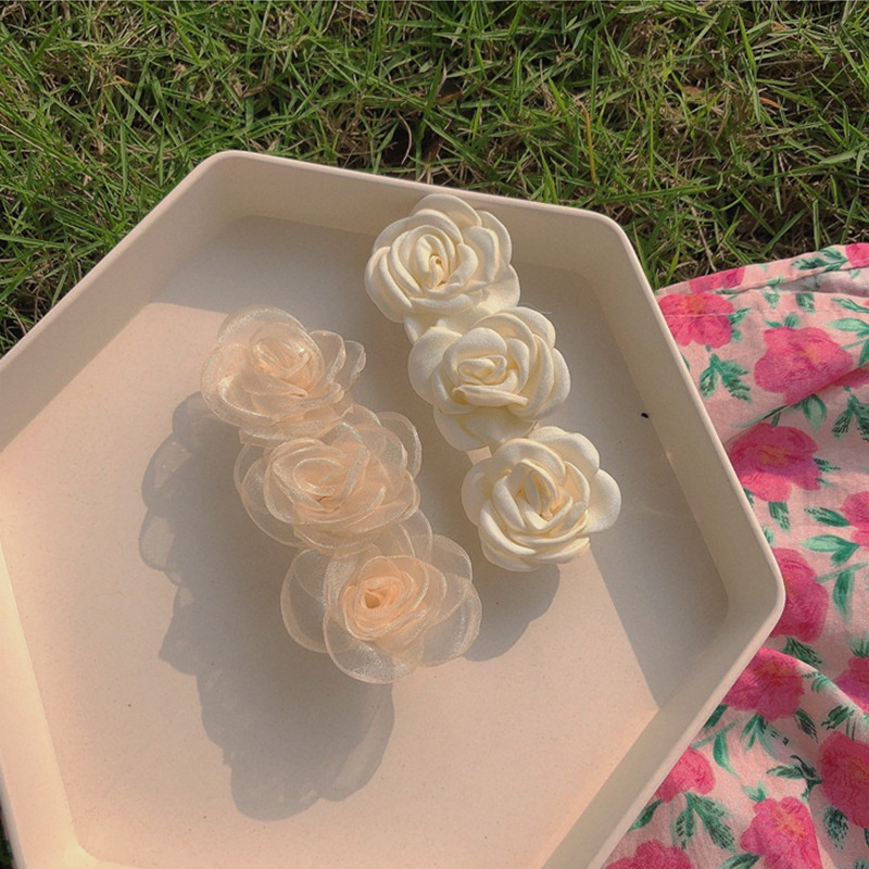 Kẹp Tóc Hoa Trà Hình Học Bằng Hợp Kim Phong Cách Hàn Quốc Ngọt Ngào Cho Nữ