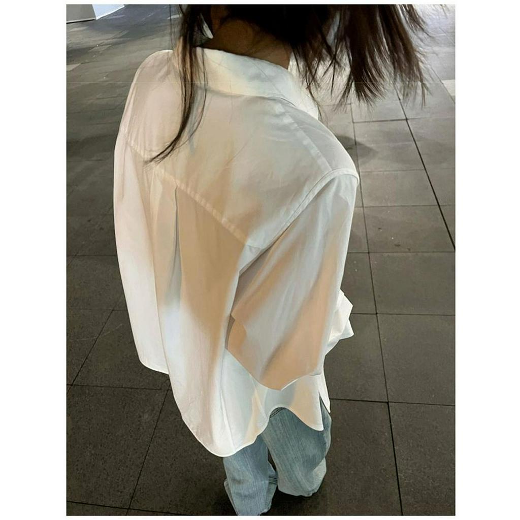 Áo Sơ Mi Trắng Tay Dài Dáng Rộng Chống Nắng Phong Cách Thời Trang Mới 2022 Dành Cho Nữ