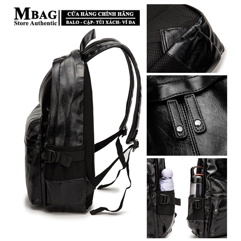 Balo da, balo nam nữ Unisex thời trang M.bag cao cấp, da chống nước, đựng laptop 15 inch