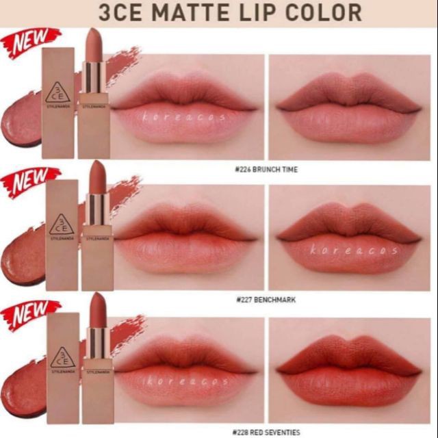 Son 3CE Matte Lip Color 2018