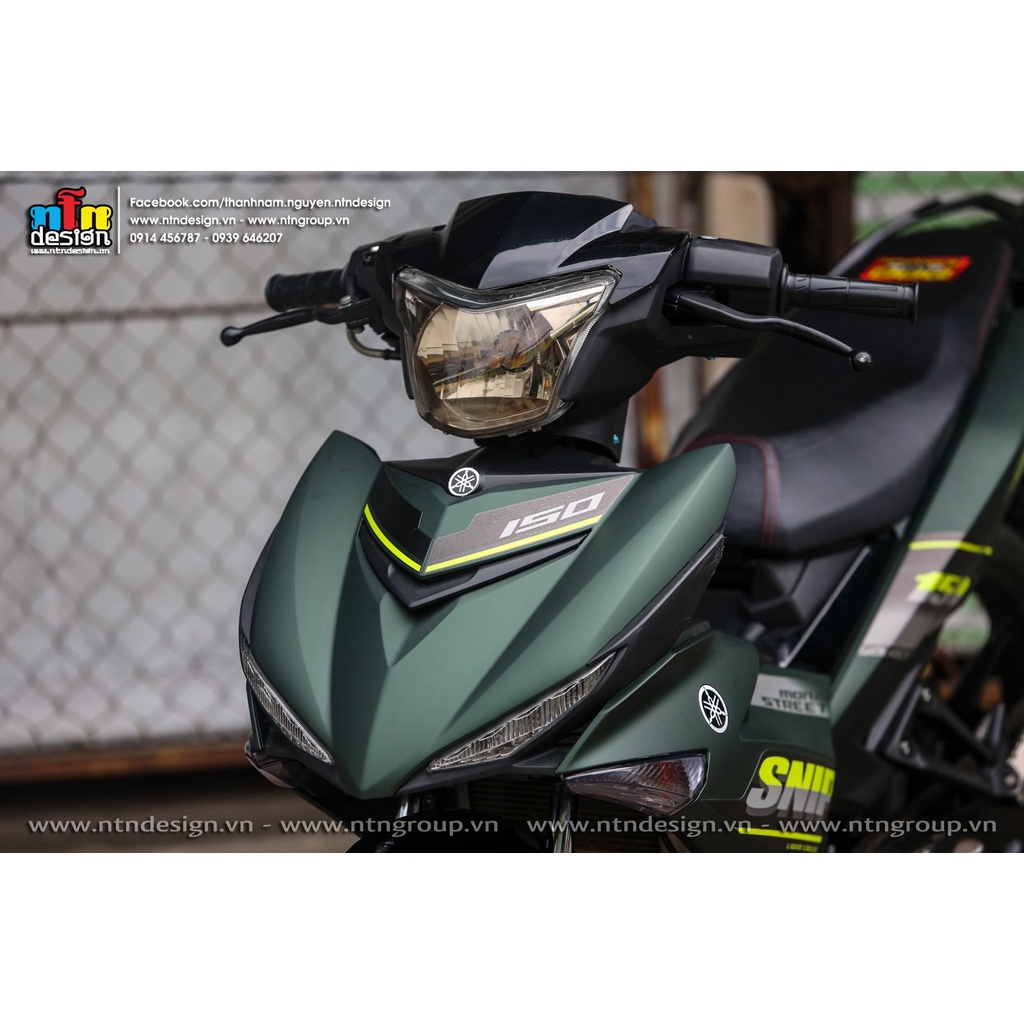 Tem rời Exciter 150 xanh nhám Sniper , tem 3 lớp cao cấp , ảnh thực tế