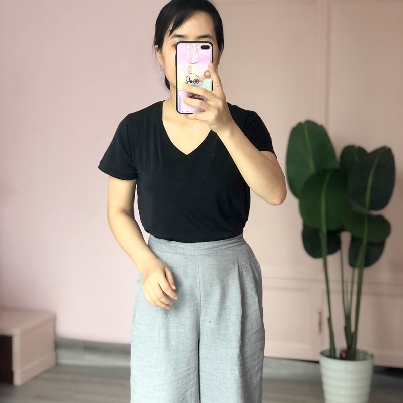Áo Phông Nữ Cổ Tim, Chất Phông Giấy mềm mát nhẹ Phom suông dễ phối đồ