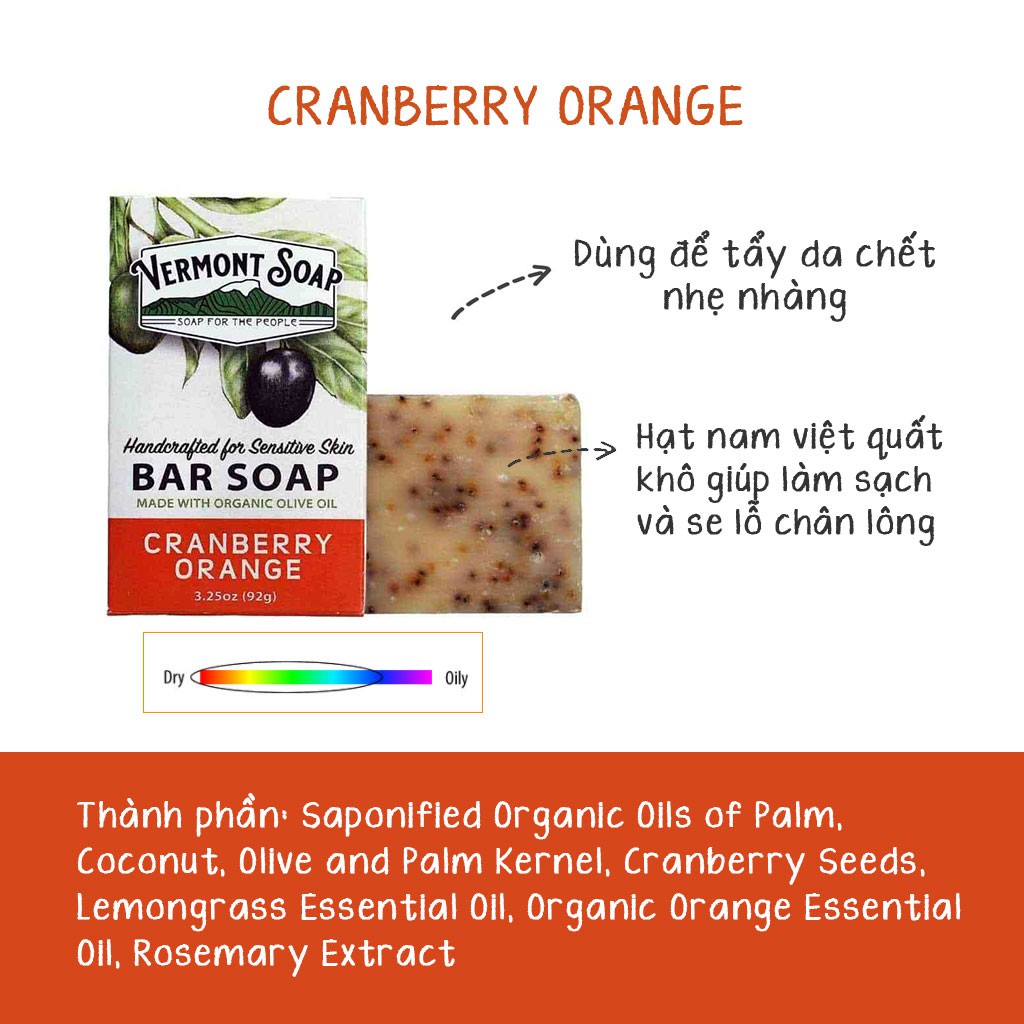 Vermont Soap - Xà Phòng Hữu Cơ Chăm Sóc Da Dầu, Khô và Nhạy Cảm - Organic Bar S.oap | BigBuy360 - bigbuy360.vn