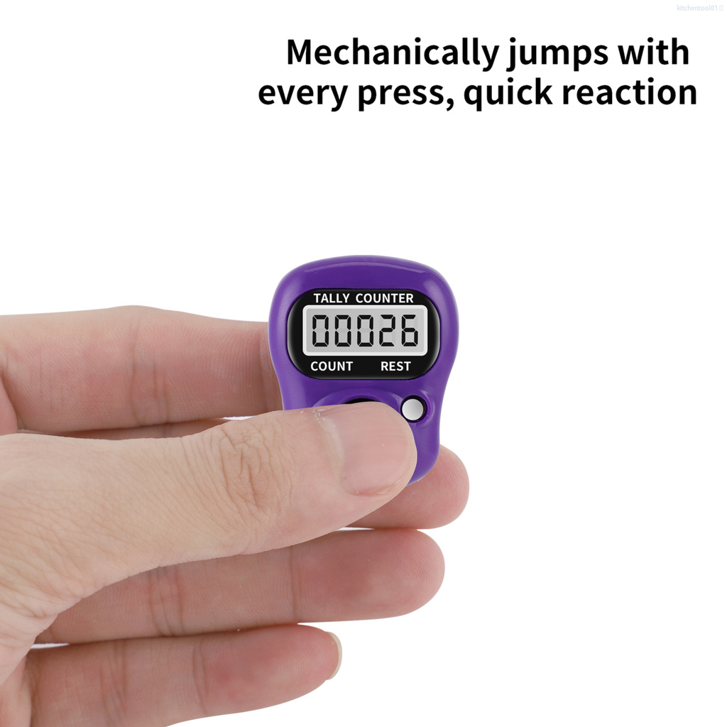 Máy đếm điện tử cầm tay cho nhà bếp amigurmi tím/ xanh lá hiển thị màn hình lcd tiện dụng