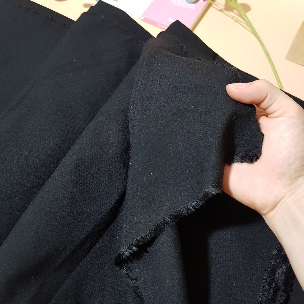 [CAO CẤP] Vải thô đen may quần, váy áo công sở, chất mát, mềm mại