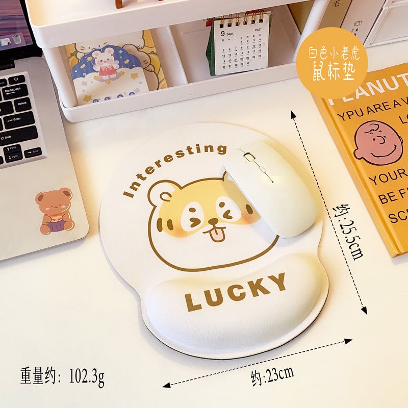 Tấm Lót Chuột Có Đệm Cổ Tay Bằng Silicon Họa Tiết Hoạt Hình 3D Dễ Thương Sáng Tạo Chống Trượt
