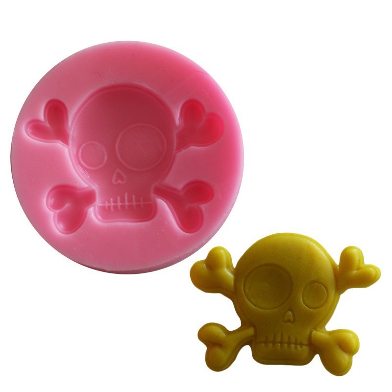 Khuôn Silicone Làm Bánh/Kẹo/Sô Cô La Hình Đầu Lâu 3D DIY