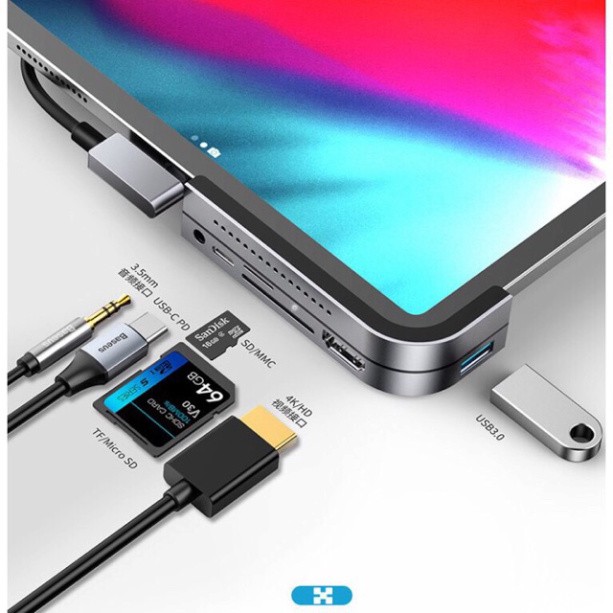 Hub chuyển type-c Baseus 6in1+Audio3.5mm)