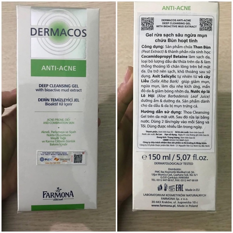 Sữa Rửa Mặt Farmona DERMACOS Anti-Acne