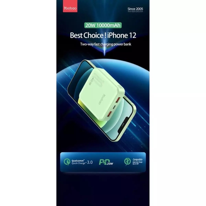 Pin sạc dự phòng Yoobao 6024Q dung lượng 10.000mAh công nghệ PD 3.0 QC 3.0 SCP FCP sạc nhanh 22.5/20/18W cho điện thoại