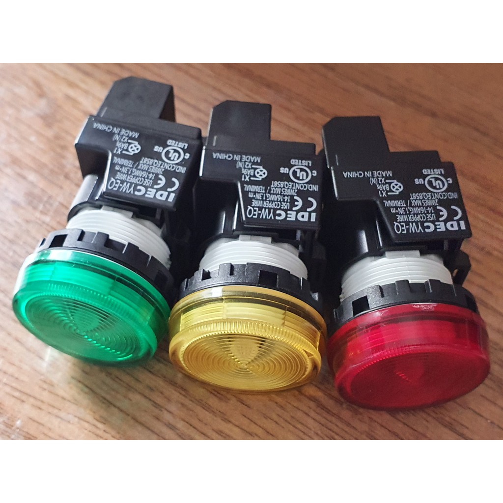 Đèn báo pha mặt phẳng IDEC YW1P-1EQM3 phi 22- CHÍNH HÃNG