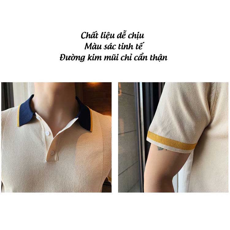 Áo polo nam len mongtoghi hàn quốc mềm mịn thoáng mát ABABA - ABA-POLOLEN