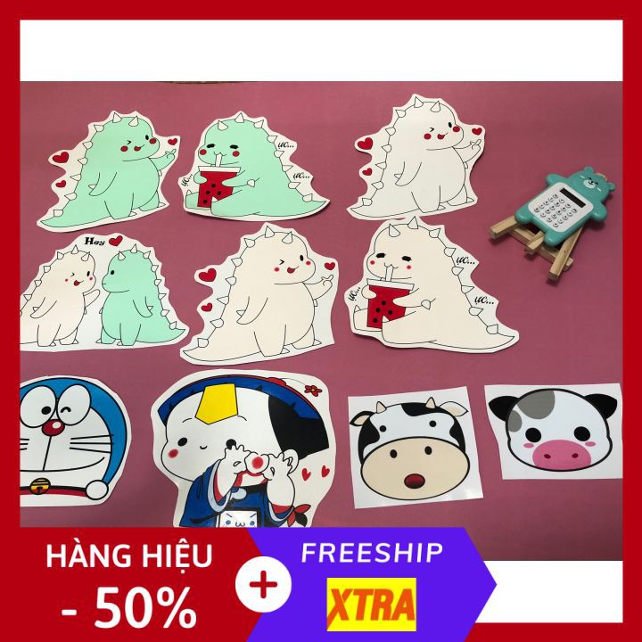 Sticker dán nón bảo hiểm Giá SIÊU RẺ - Sicker đủ loại dán nón bảo hiểm (Doremon, Khủng long cute,...)