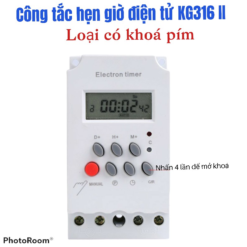 Công Tắc Hẹn Giờ Thông Minh KG316T- có khóa pím tắt mở tự động có thể hẹn tới 17 lần on và 17 lần off