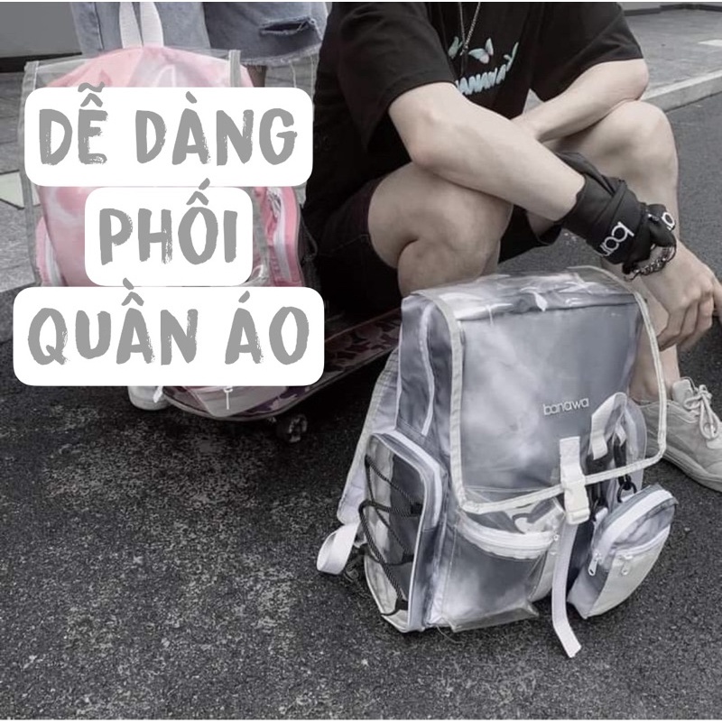 Balo Banawa TieDye Grey Backpack Xám Loang 2810 Clothes Shop Balo Đi Học Đi Chơi Banawa Xám Loang Ulzzang Unisex