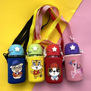 Bình nước 480ml - Bình nước có dây đeo dành cho học sinh