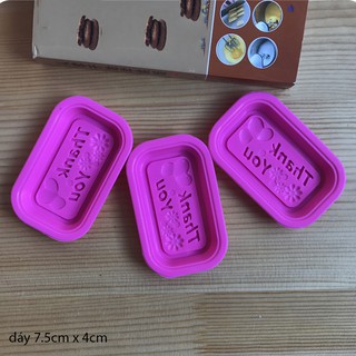 HCM - Combo 2 khuôn silicon chữ nhật Thank you làm xà bông handmade, rau câu pudding, socola