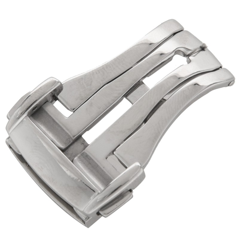 18mm Stainless Steel Deployant Watch Strap Folding Buckle Clasp For Omega, Smooth #18Mm