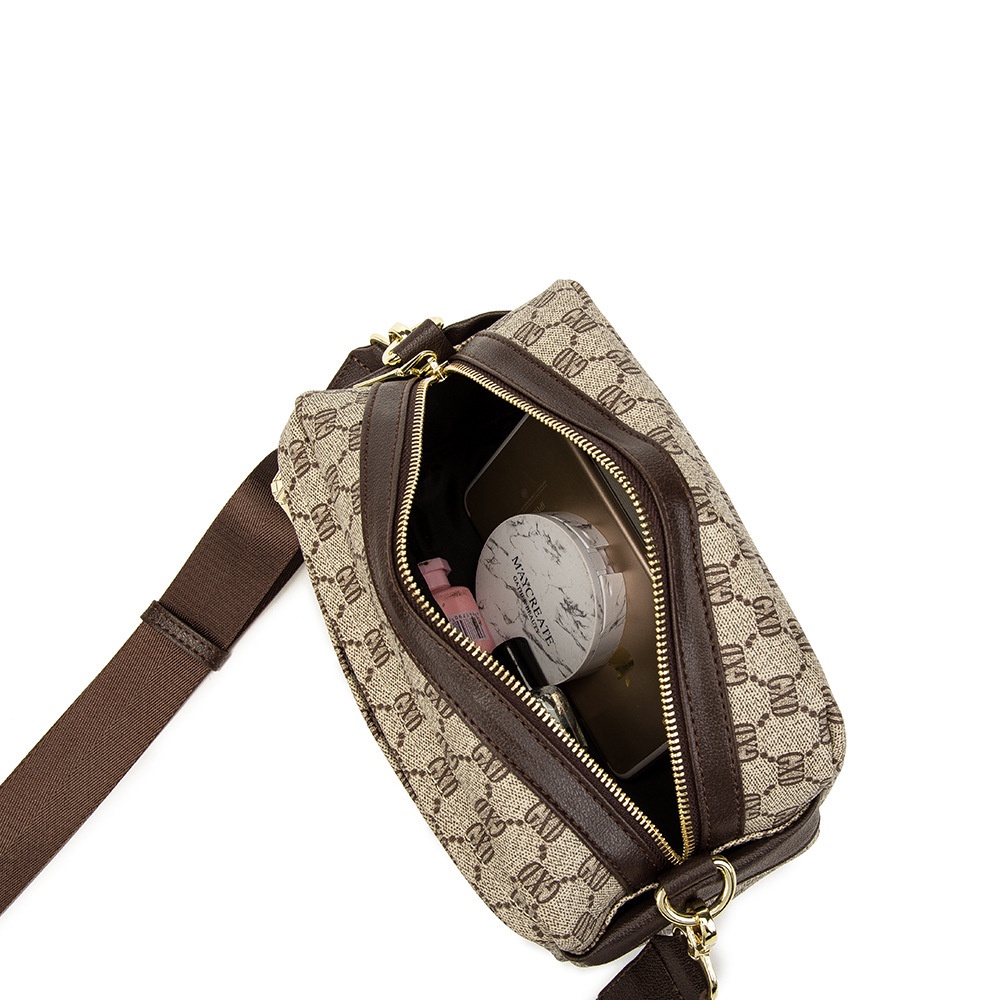 TBAG-Túi Đeo Chéo Da Cao Cấp Nam Nữ, Màu Vàng, Chất Da PU cao cấp, Form Y Hình, Lớp lót Polyester, Chống Thấm Nước