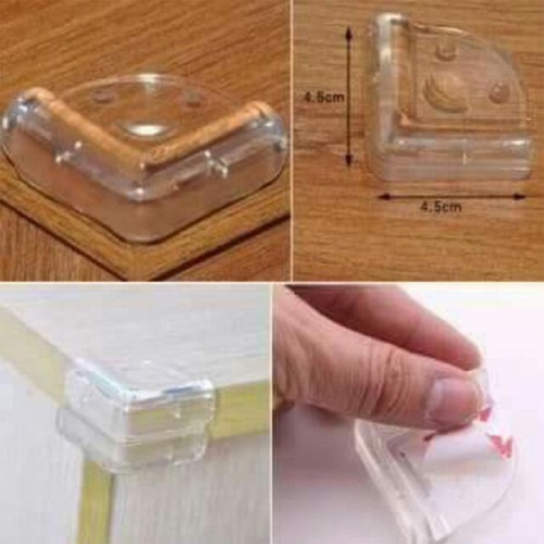 Set 4 miếng bịt góc bàn silicon trong suốt