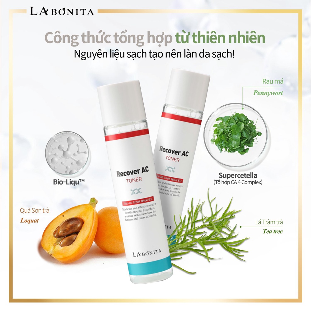 Toner Làm Dịu Da Và Cấp Ẩm Dành Cho Da Mụn La Bonita Recover AC Toner 120ml
