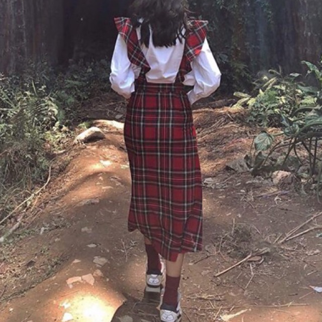 sẵn /Váy yếm kẻ đỏ (đặt theo số đo)❤️ QUAI THÁO ĐƯỢC 🤪 Sẵn yếm hàn quốc🛠 FREESHIP 😈 kẻ đỏ | BigBuy360 - bigbuy360.vn