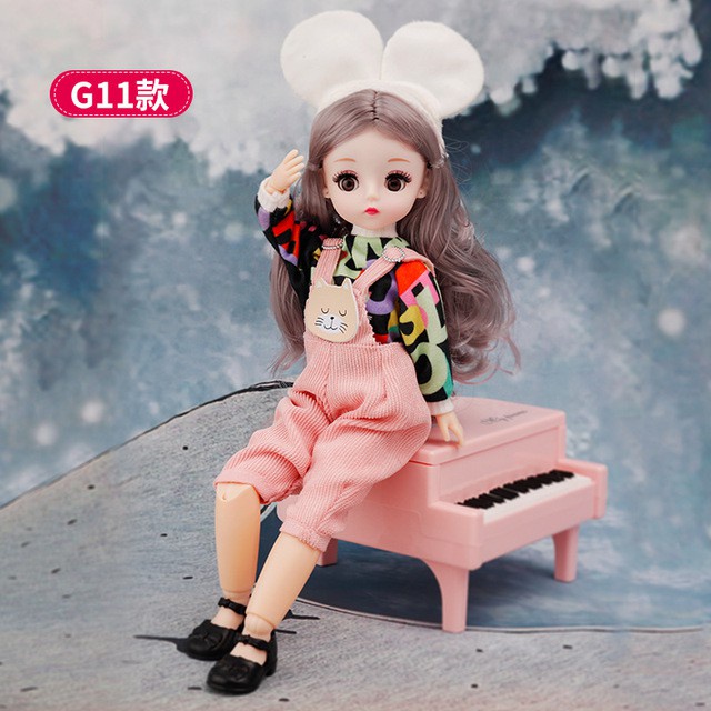 Búp bê mắt đá, có khớp cử động linh hoạt, cao 30 cm