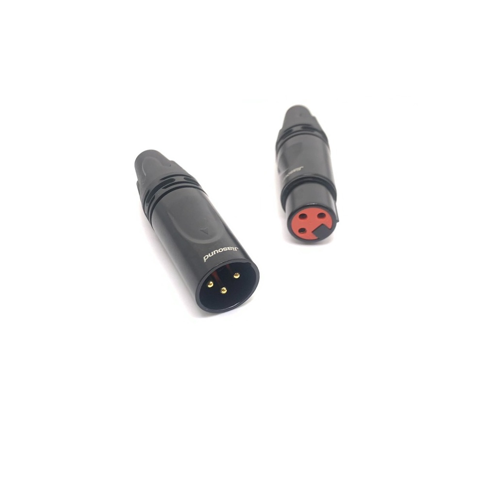Jack Canon Jiasound 3 Pin YM-09BG Chân Đồng, Mạ Vàng 24k, Chính Hãng - Cặp Jack Canon Đực Cái, Lỗi 1 Đổi 1 Trong 7 Ngày