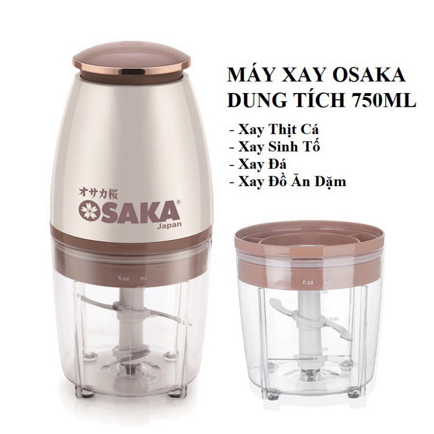 Máy xay sinh tố - Máy xay thịt Xay đá Osaka đa năng 750ml tiện lợi -Tặng Kèm Thêm Cối Thay Thế