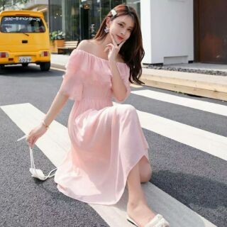 Đầm maxi trễ vai
