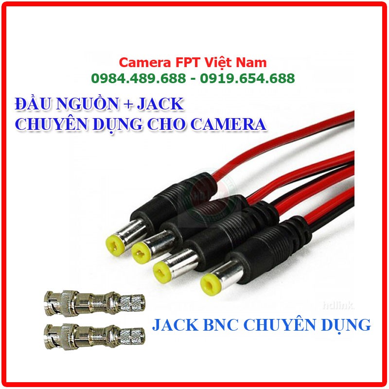 1 Jack BNC Camera + 1 Đầu Nguồn Camera