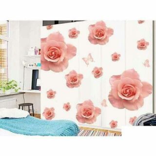 Decal dán tường Hoa hồng 3D