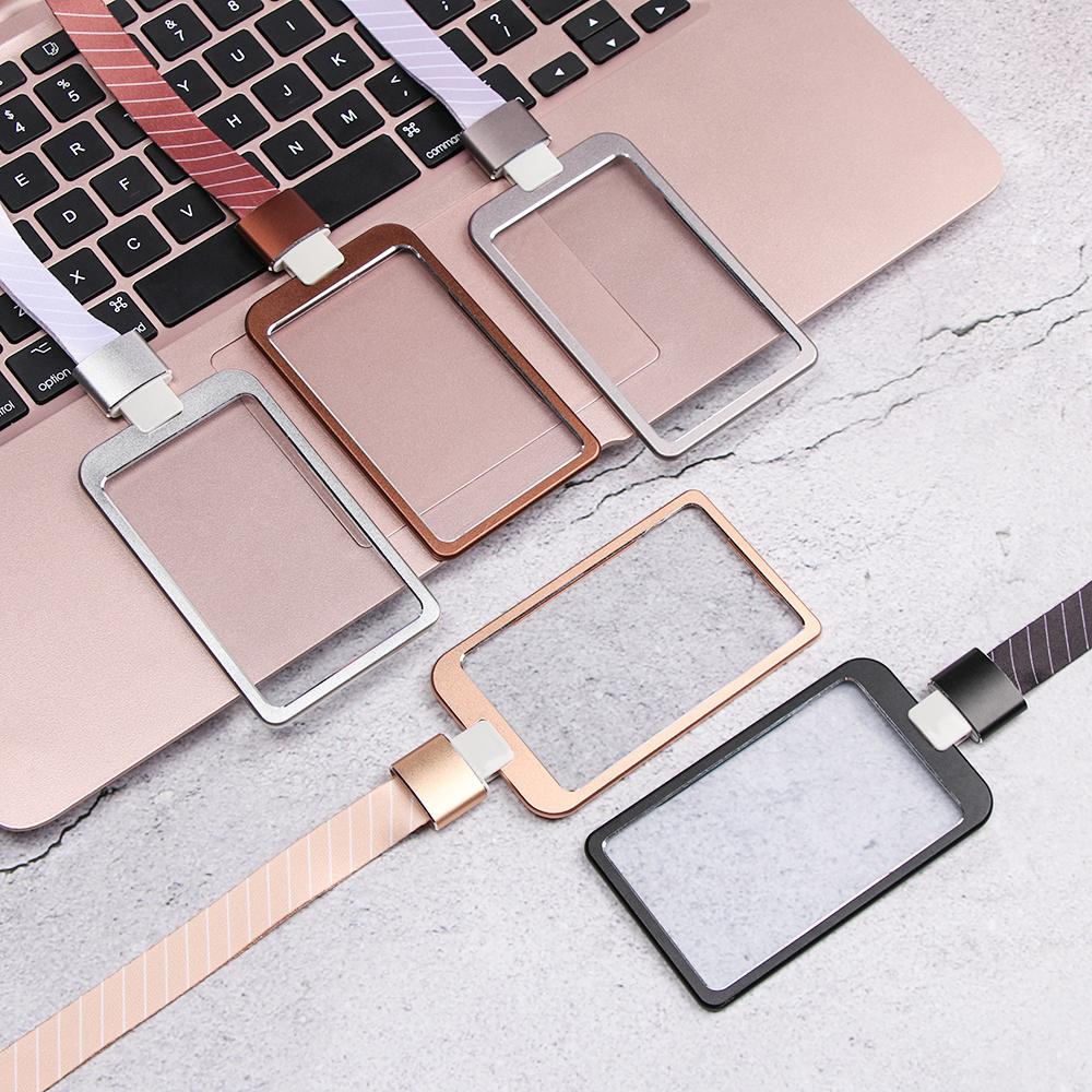 LANFY Hộp Đựng Thẻ ID / Thẻ ID Bằng Hợp Kim Nhôm Kèm Dây Đeo Tiện Dụng Cho Trường Học