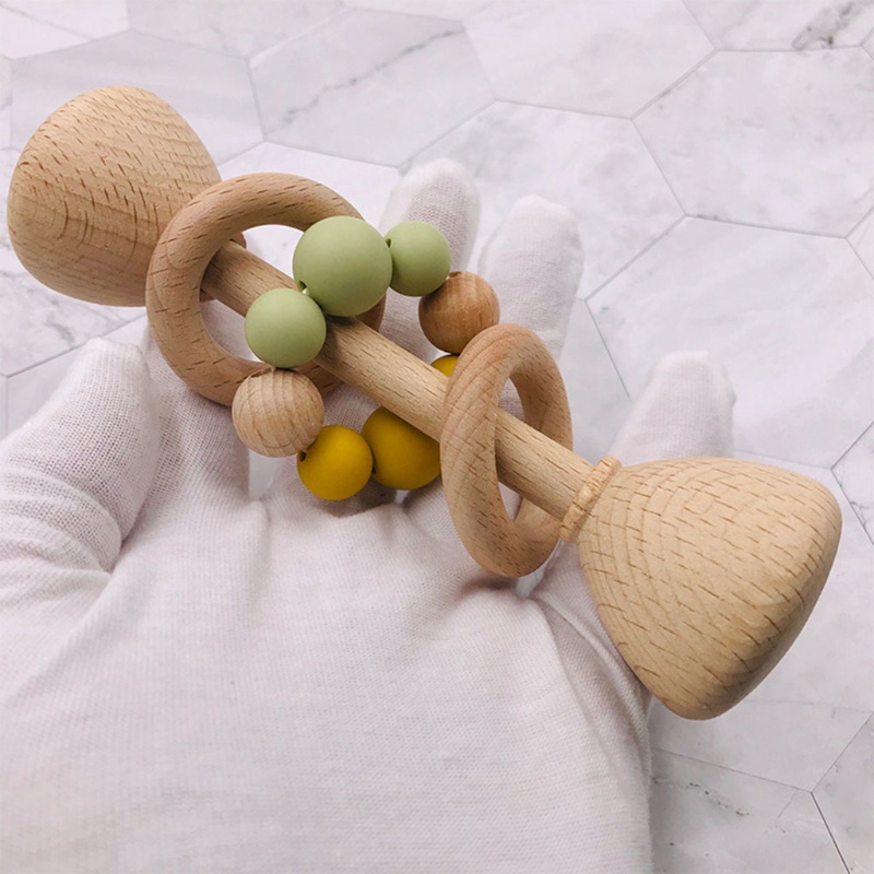 Đồ Chơi Vòng Gặm Bằng Silicone Đính Hạt Dành Cho Trẻ Sơ Sinh Mọc Răng