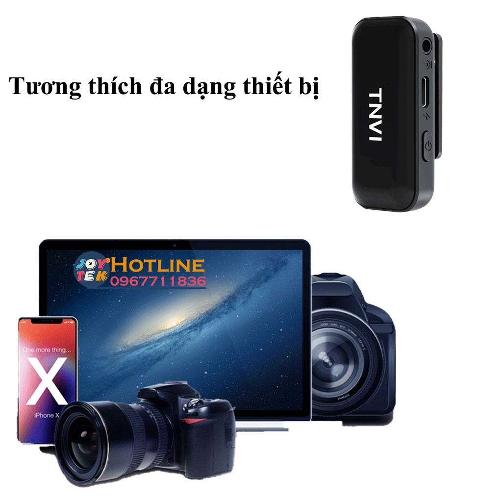 Micro thu âm TNVI V3 - micro cài áo không dây cho điện thoại máy ảnh youtube vlog livestream bán hàng - 2 người dùng